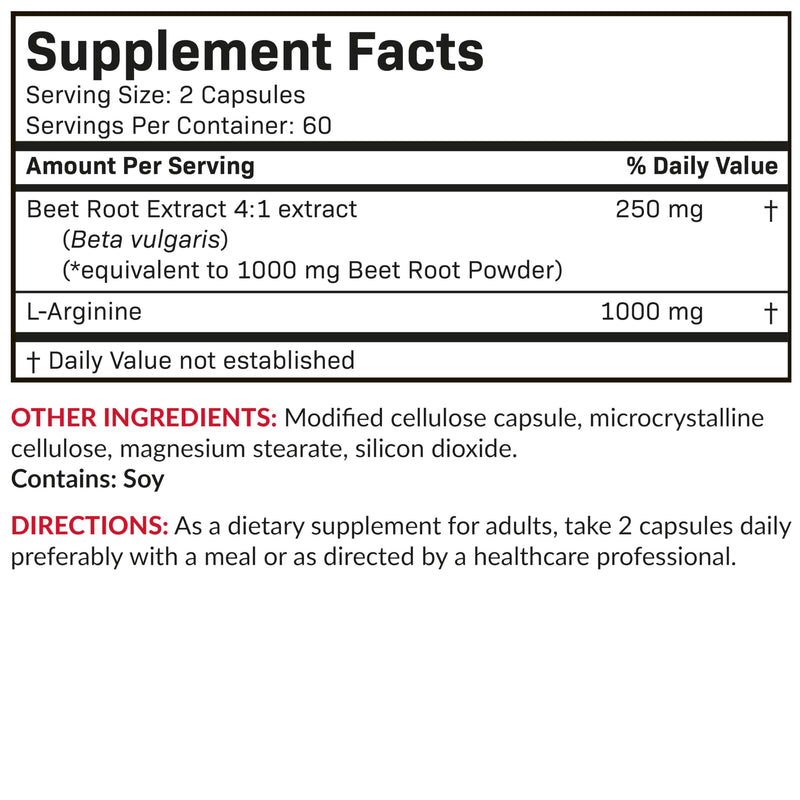 [Australia] - Futurebiotics Beet Root + L-Arginine 2000 MG, Non-GMO, 120 Vegetarian Capsules 120 Count (Pack of 1) 