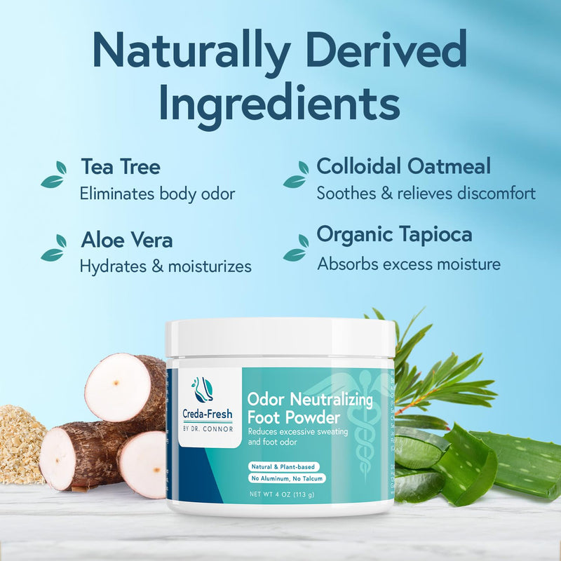 Foot Lotion to Powder for Excessive Sweating - Plant Based Foot Powder for Smelly Feet - Foot Odor Eliminator & Foot Lotion for Dry Feet - 4oz Unscented