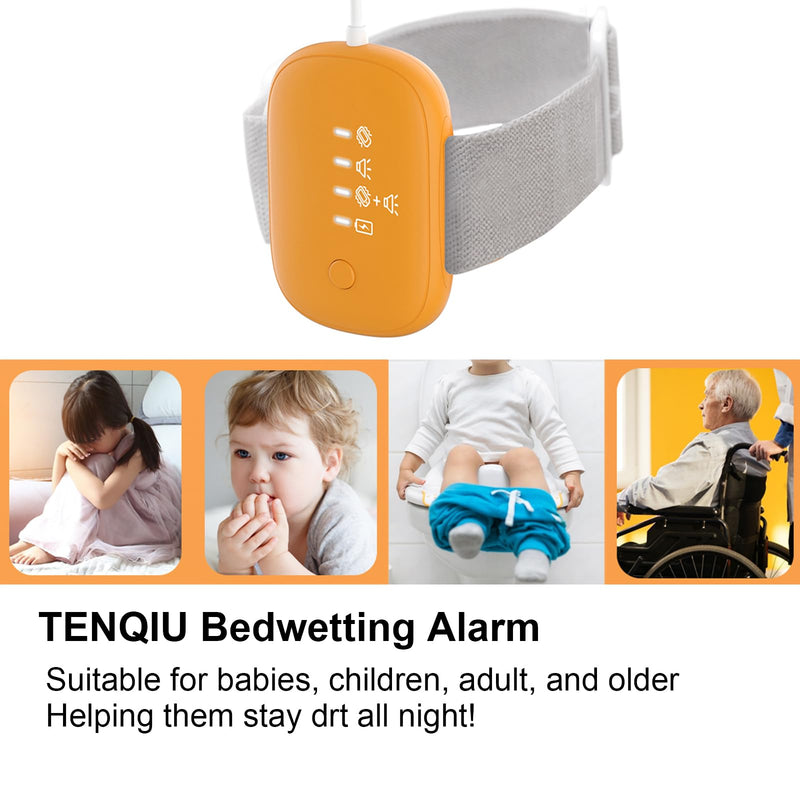 [Australia] - Bed Wetting Alarm for Kids Children, USB Rechargeable, 3 Working Modes, Pee Alarm with Sounds and Vibration, Potty Training Alarm for Boys and Girls (Orange) 