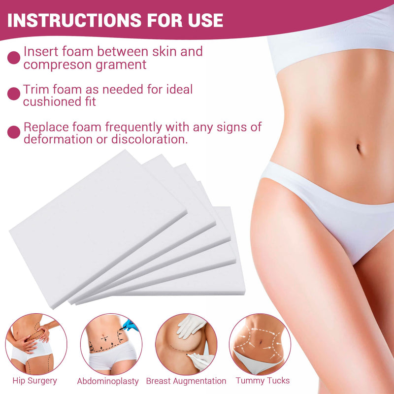 [Australia] - Ms.Medic [5 Pack] Lipo Foam Ab Board for all types of Compression Garments to help Post Surgery Liposuction, Tummy Tucks, Arm &Thigh Lipo, & BBL 5 