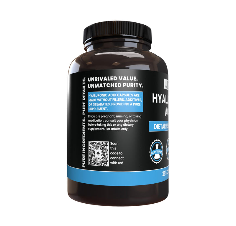 [Australia] - Pure Original Ingredients Hyaluronic Acid (365 Capsules) No Magnesium Or Rice Fillers, Always Pure, Lab Verified 