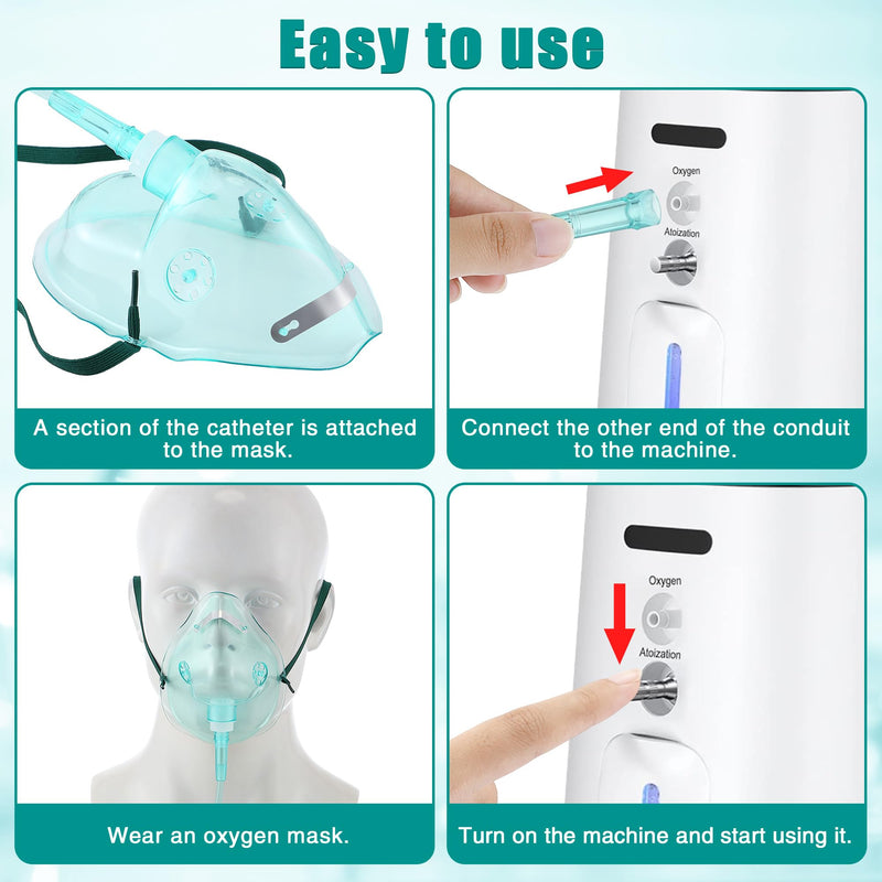 [Australia] - Geiserailie 3PCS S/M/L Size Oxygen Mask for Adult with 6.6 Ft Tubing and Adjustable Elastic Strap, Adult Oxygen Mask with Tubing for Connecting 