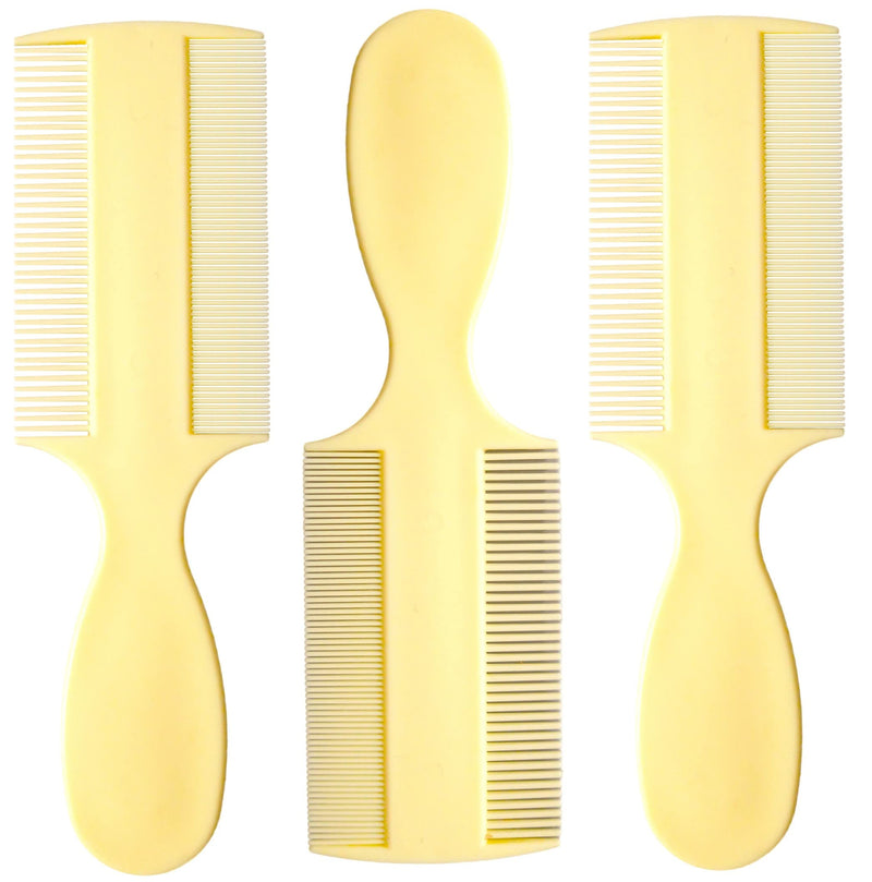 Fine Tooth Comb [Pack of 3] Double Sided Fine Teeth Baby Comb and Extra Fine Rounded Teeth for Newborn Babies and Infants with Cradle Cap and Adults with Dandruff and Lice