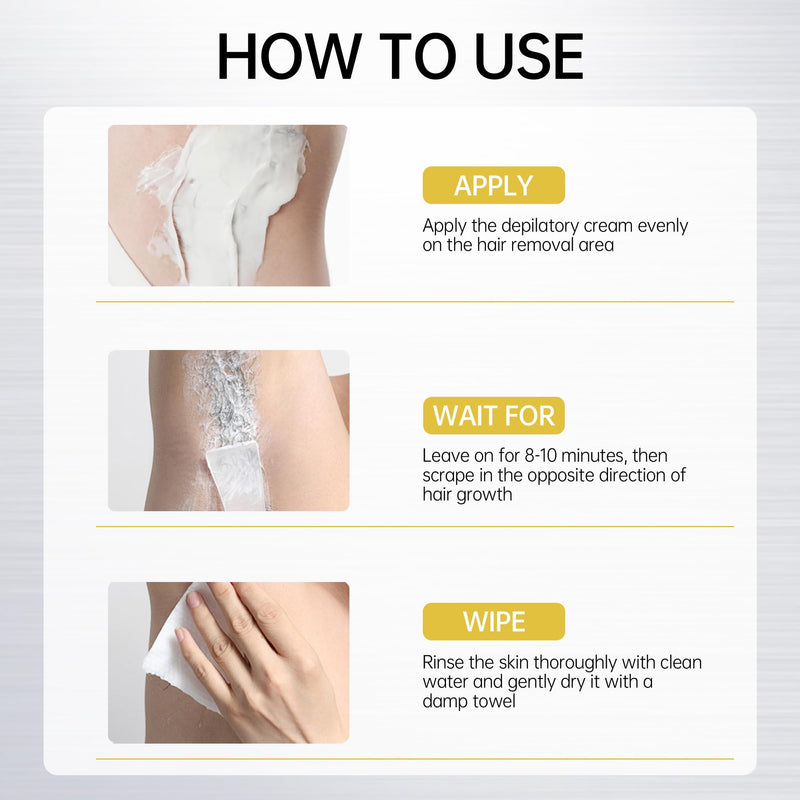 [Australia] - VGO Painless Hair Removal Lotion for Women & Men - For Unwanted Hair, All Skin Types, White, 4.02 oz 
