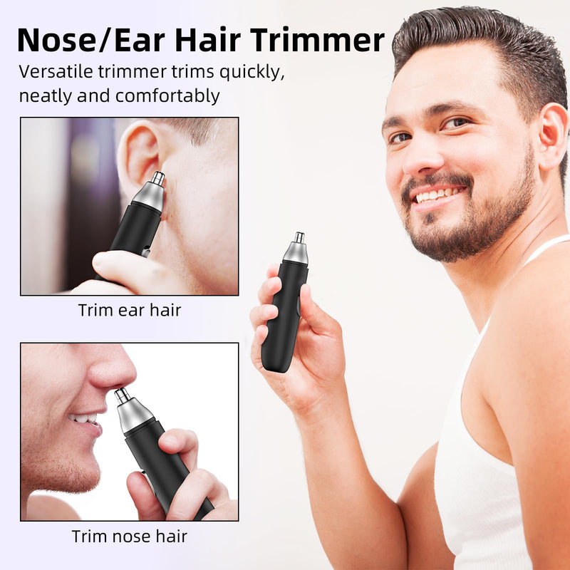 [Australia] - Nose Hair Trimmer Nose and Ear Hair Trimmer Eyebrow Lip Hair Painless Epilator Facial Hair Remover for Men and Women (Black) Black 