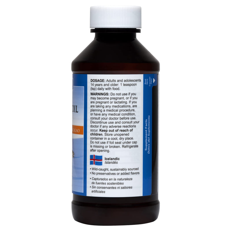 [Australia] - De La Cruz Cod Liver Oil Liquid - Pure Wild-Caught Icelandic Fish Oil 4 FL OZ (118 mL) 