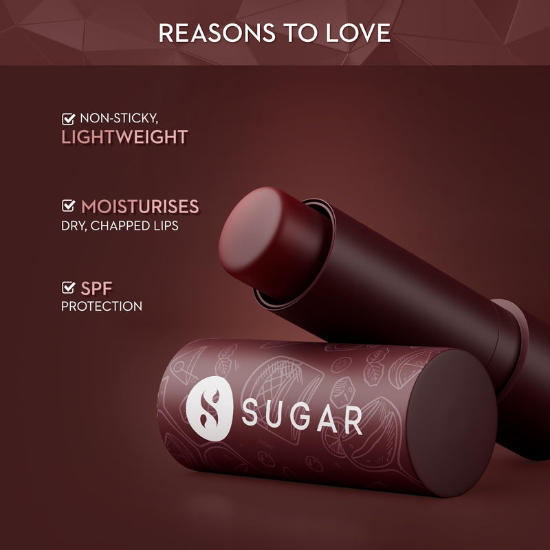 SUGAR Cosmetics Tipsy Lip Balm For Dry & Chapped Lips With Vitamin E, Shea Butter and Jojoba Oil | Lip Protection & Nourishment | LipBalm with SPF | 4.5gm – 07 Bramble