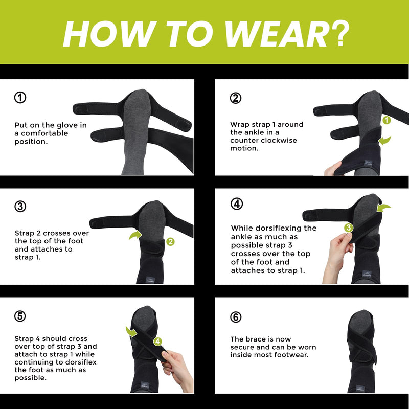 Bukihome Adjustable AFO Foot Drop Brace - Foot Support for Walking with Shoes, Socks, or Barefoot - Relieves Foot Drop, Plantar Fasciitis, Stroke & MS Recovery - Unisex（Include Left and Right）