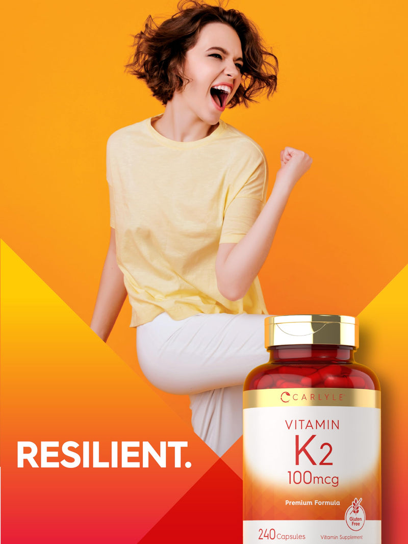 [Australia] - Carlyle Vitamin K2 Supplement 100 mcg | K2 MK-4 | 240 Capsules | Non-GMO & Gluten Free 
