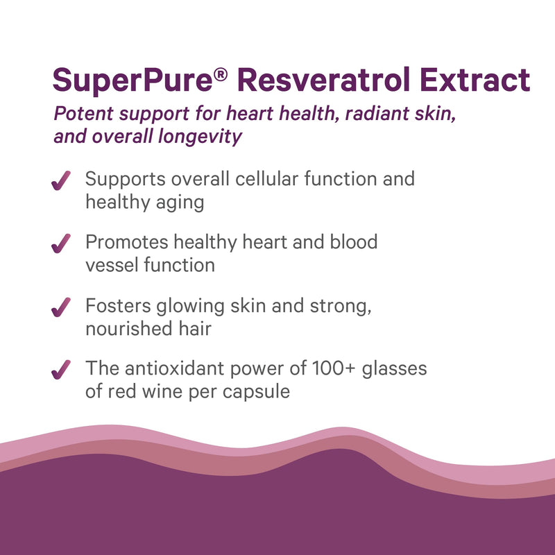 [Australia] - PURE SYNERGY SuperPure Resveratrol Extract | Organic Resveratrol Supplement | Antioxidant Trans-Resveratrol Extract with Grape Polyphenols | for Healthy Aging, Heart, and Skin Health (60 Capsules) 
