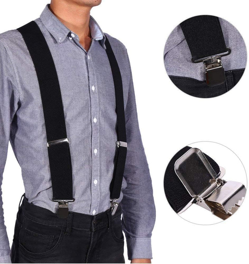 [Australia] - Shadow Black Heavy Duty Holdup Work Suspender 2" Wide with No-slip Clips XL,X-large,XX-large 