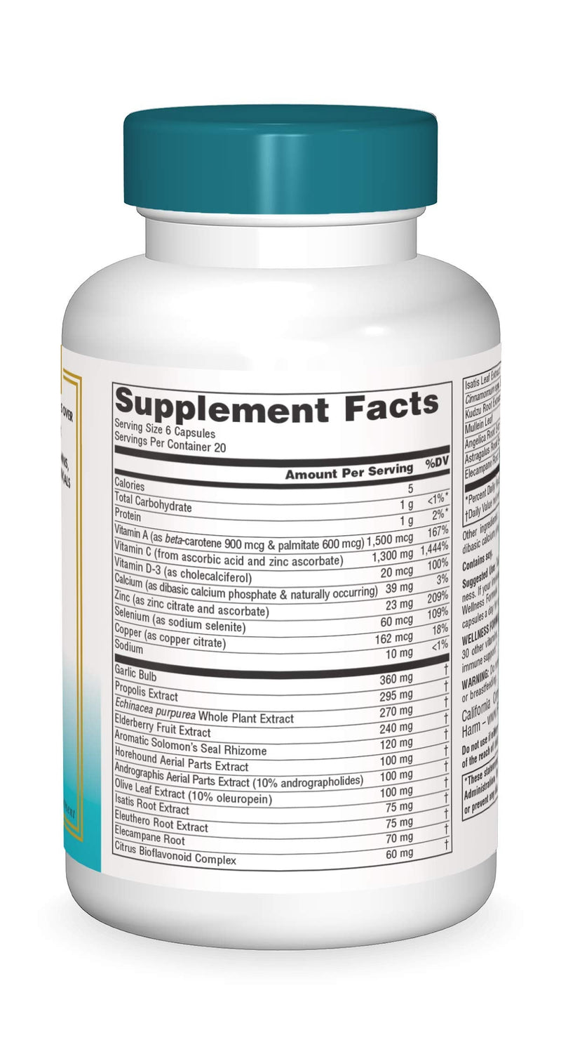 [Australia] - Source Naturals Wellness Formula, Advanced Immune Support*, Bio-Aligned Vitamins & Herbal Defense - Immune System Support Supplement & Immunity Booster - 120 Capsules 