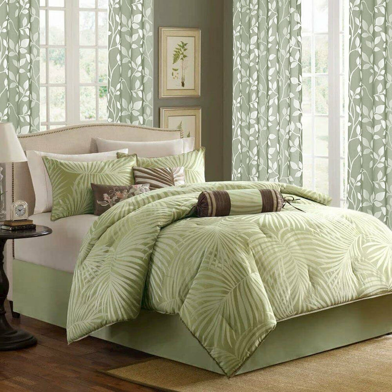 [Australia] - XTMYI 72 Inch Long Sheer Curtains for Living Room 2 Panels Set,Neutral Leaf Printed Patterned Forest Theme Boho Woodland Nursery Curtains Boy Girl Baby,Sage Green,6 FT Length 42x72 Sage Green 