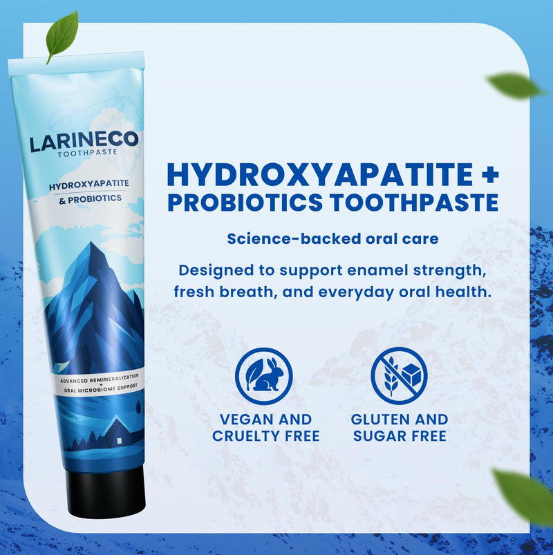 [Australia] - Larineco Nano Hydroxyapatite Toothpaste – Sulfate Free Remineralizing Toothpaste – Enamel Care, Gentle Whitening, Sensitive Teeth, Non Sulfate – 4oz 