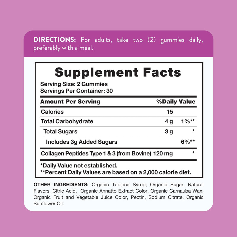 Nature's Truth Collagen Peptide Gummies for Women | 60 Count | Type 1 & 3 | Strawberry Flavor | Non-GMO & Gluten Free Supplement 60 Count (Pack of 1)