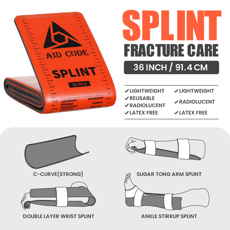 [Australia] - First Aid Splint 36" X 4.3",Emergency Splint Kit for Arm Leg Broken Bones Fracture,Ideal for Sports, Home, First Aid Refill and Pets (4 pack combo) 4 pack combo 