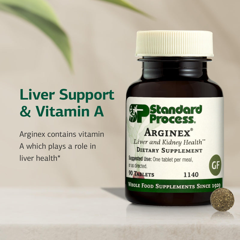 Standard Process Arginex, Vitamin A Liver & Kidney Supplement, 90 Tablets | Liver and Kidney Health Supplement, Contains Antioxidant Vitamin A and Important Phytonutrients, Gluten-Free 90 Count (Pack of 1)