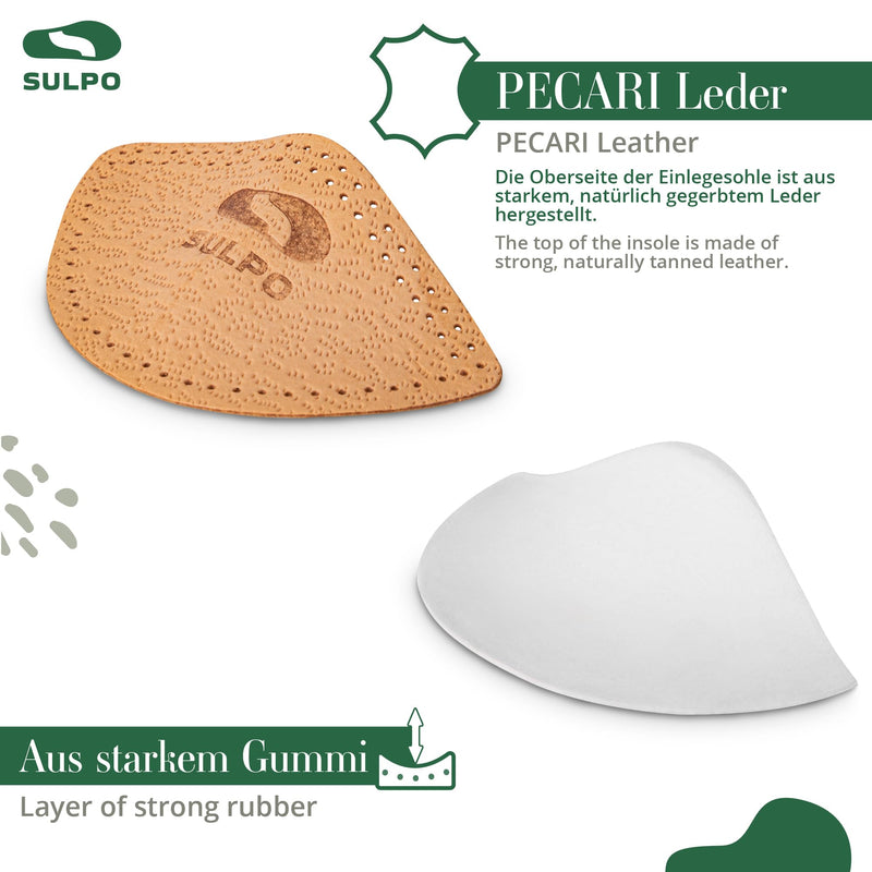 [Australia] - SULPO Orthopedic wedge insoles - leather insoles for flat feet - splayfoot insoles - splayfoot insoles - longitudinal arch support - metatarsal pad - arched arch wedge - 35-37 