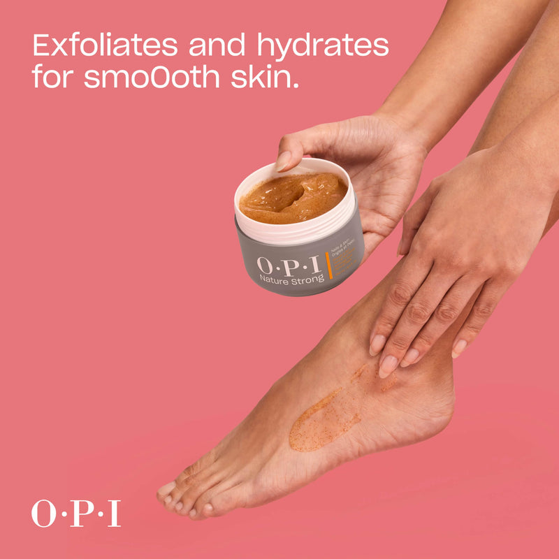 [Australia] - OPI Nature Strong Nails & Skin – Moisturizing Cuticle Care & Removal Treatments | Hydrating for Dry Cuticles, Nails and Skin | Enriched with Skin-Smoothing Emollients & Natural Ingredients | Vegan Hand & Foot Scrub 