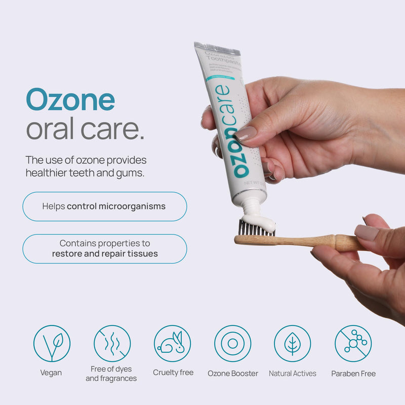 [Australia] - OZONCARE Pack of 3 Toothpaste for Sensitive Teeth - Ozone Infused Fluoride-Free Toothpaste, Promotes Oral Health for Teeth & Gum, Oral Care - Vegan, Antiplaque, Triclosan & Paraben Free - 9.52Oz/270g 