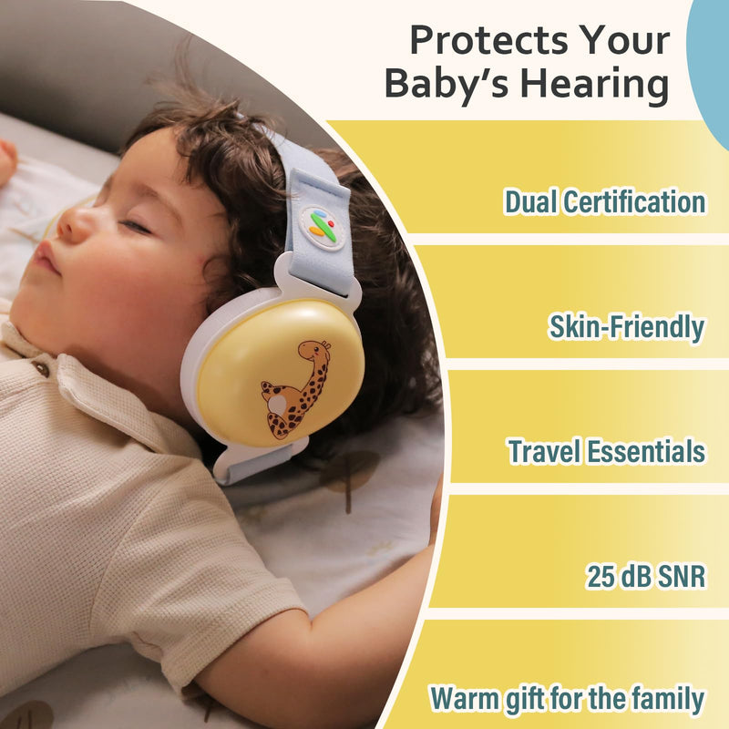 [Australia] - 25dB Noise Cancelling Baby Earmuffs for 6+ Months CPC/CE/CE Certified, Ultra Lightweight & Adjustable - Protect Sleep on Airplanes, Concerts & Outdoor Trips - Must - Have Travel Gear 