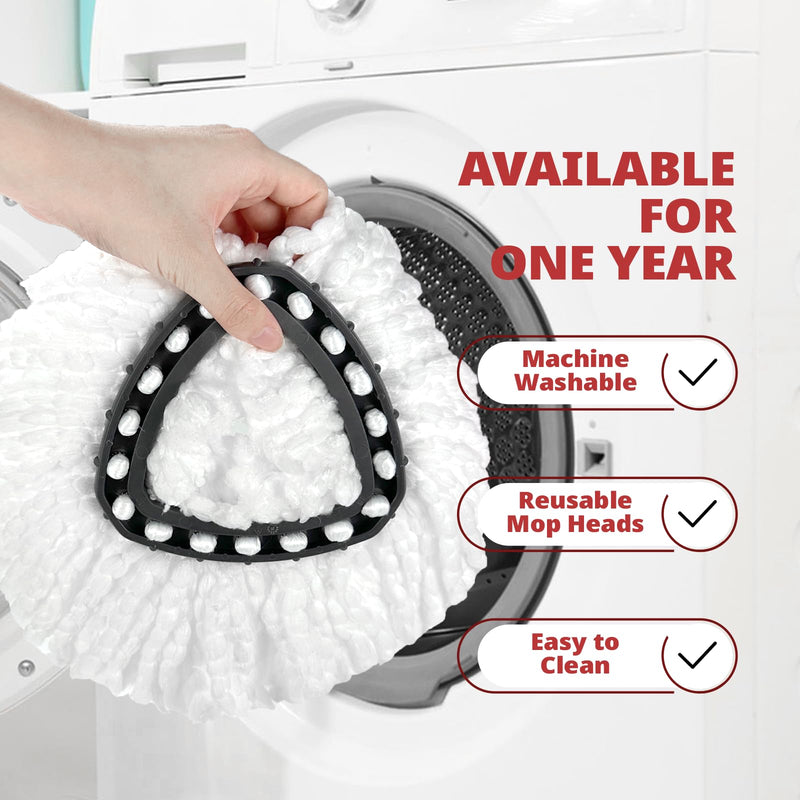[Australia] - Mop Replace Head, 3 Pack Spin Mop Replacement Head Easywring 1-Tank System, Easy Cleaning, Microfiber, Machine Washable 1-TANK Mop Head (3pcs) 