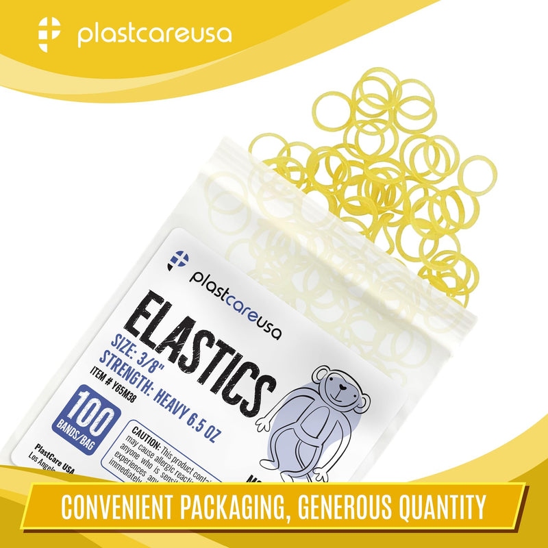 1000 (1/4" Fox, Medium 4.5 Oz) Orthodontic Latex Elastic Rubber Bands for Braces - Multi-Size Dental Elastics Kit, Heavy-Duty Ortho Bands for Gap Closure & Teeth Alignment (10 Bags of 100) 1/4" Fox