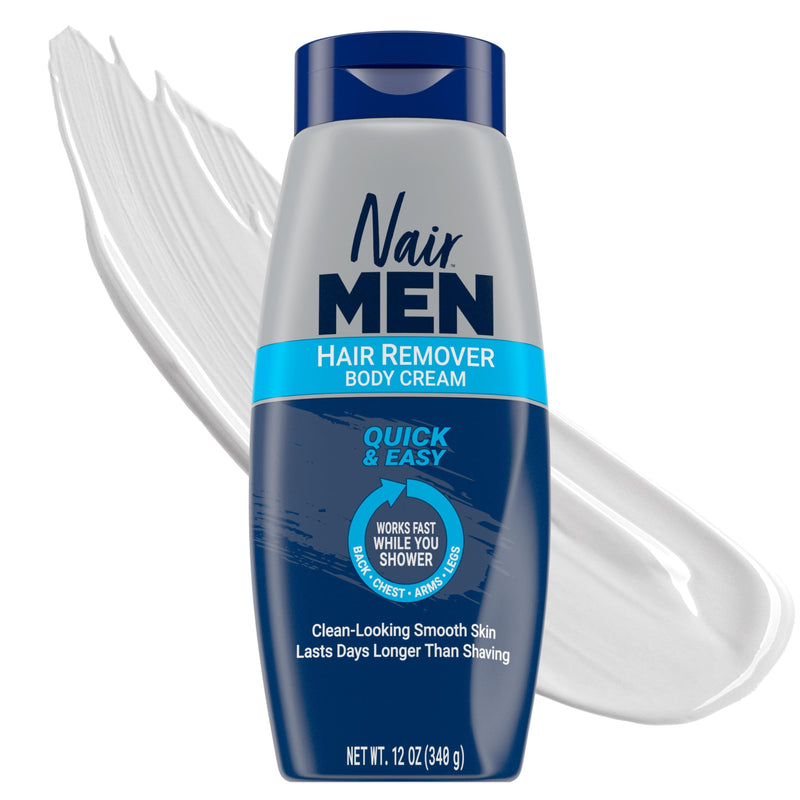 [Australia] - Nair Men Hair Remover Body Cream, Quick and Easy Body Hair Removal Cream for Men, Aloe and Lanolin, Dermatologist Tested, 12 Oz 