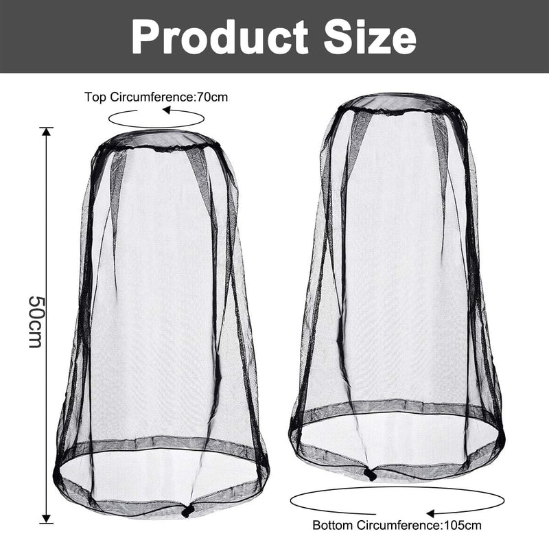 [Australia] - Pack of 2 mosquito net head for insects with carrying bag, head net face mesh head cover for outdoor, mosquito net hat for fishing, mosquito head net insect net for head, mosquito protection jungle 