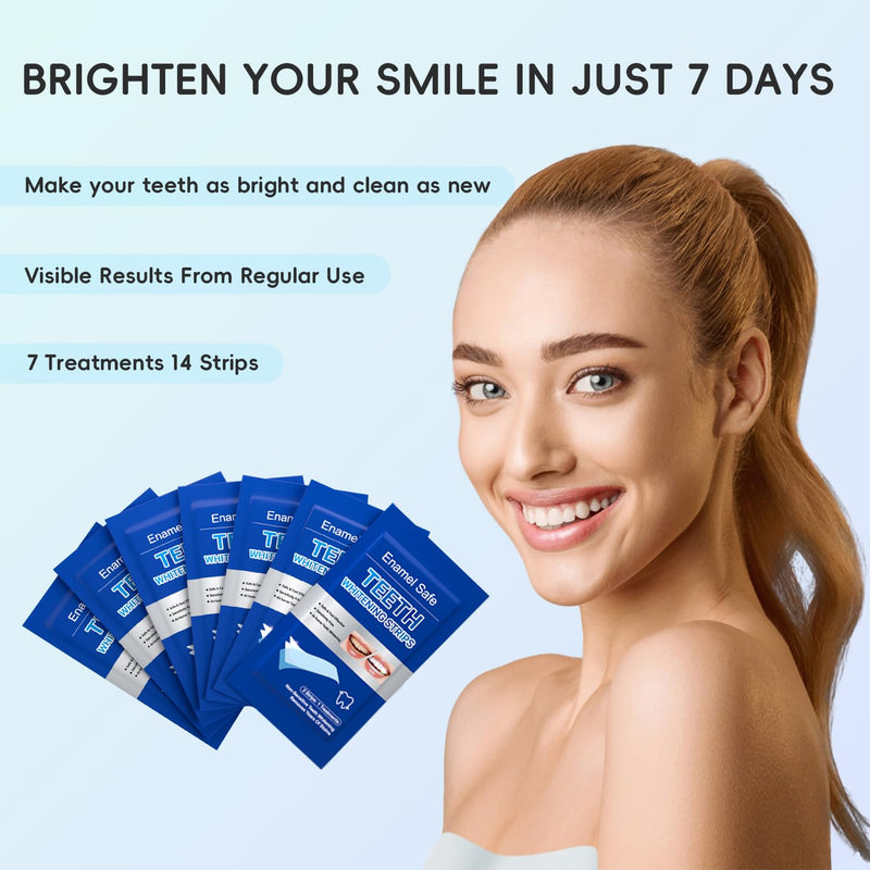 [Australia] - Teeth Whitening Strips Professional Effects Plus, Tooth Whitening Strips Safe Formulas Stain Removal, Deep Cleanse 7 Treatments, Suitable for Sensitive Teeth, Coffee, Smoke Stains 