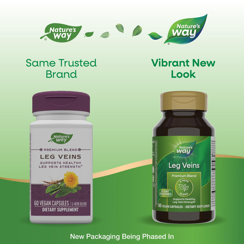 [Australia] - Nature's Way Leg Veins Support Blend, Horse Chestnut, Grape Seed Extract, and Cayenne Pepper for Leg Vein Support, Vegetarian, 60 Capsules 