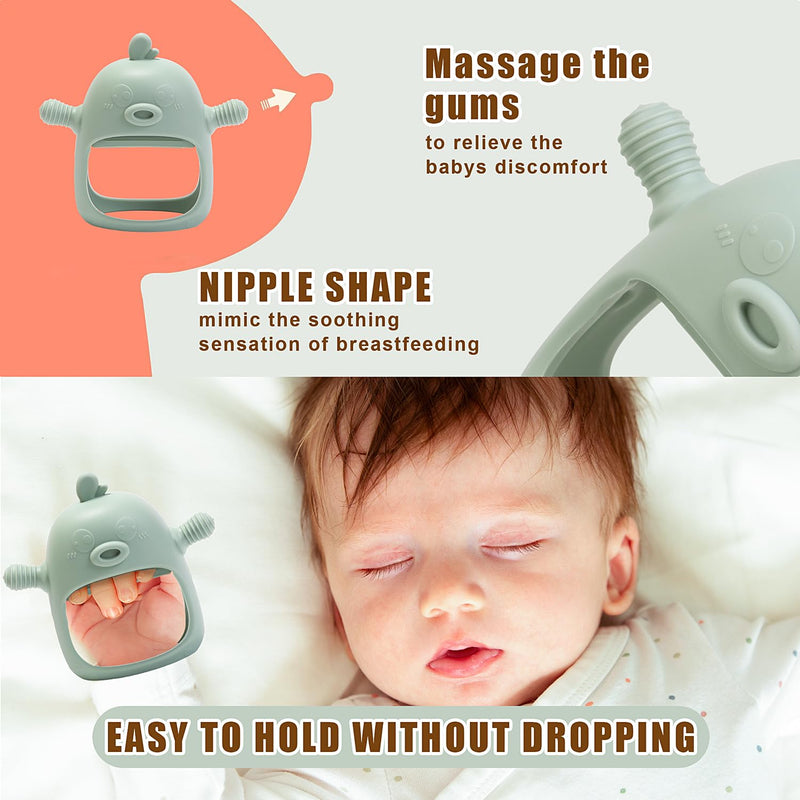 [Australia] - Baby Fruit Feeder Pacifier - 3 Pack | 1 Baby Food Feeder & 1 Baby Teether & 1 Baby Popsicle Molds | Breastmilk Popsicle molds | Baby Teething Toys | Silicone Baby Feeding Set | Baby Feeder (Pea Green) 01. Pea Green - Set 1 