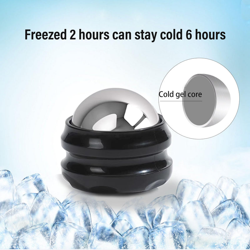 [Australia] - Cold Massage Roller Ball - Stocking Stuffers Gifts for Men Women Teens Boys，Stays Cold for 6 Hours,Sports Fitness Relaxations Gift,Rapidly Relieve Muscle Pain and Tension Black 1 Count (Pack of 1) 