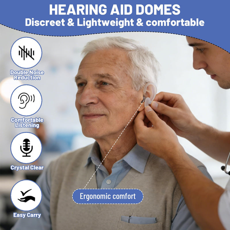 20pcs Hearing Aid Accessories, 6mm/0.23Inch Hearing Aid Domes, Dual Ventilation Soft Silicone Ear Tips, Hearing Aid Accessories for Minifit