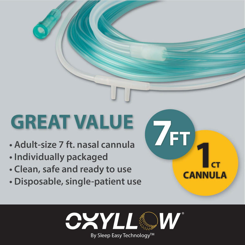 [Australia] - Super-Soft Nasal Cannula - Gentle on Nose, Cheeks and Ears - 1-Count - 7 FT - Adult-Size - Lightweight, Over-The-Ear Design (1) 