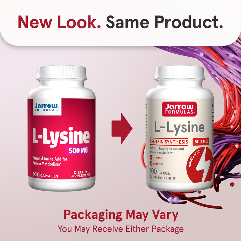 [Australia] - Jarrow Formulas L-Lysine 500 mg, Dietary Supplement, Amino Acid for Protein Synthesis and Healthy Tissue Support, 100 Capsules, 100 Day Supply Fish/shellfish 1 Count (Pack of 100) 