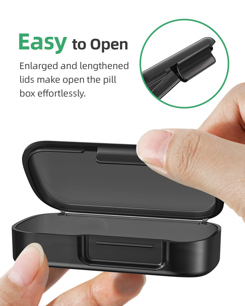 [Australia] - PULIV Pill Organizer with Large Capacity, Dual Protection Pill Box 7 Day, Arthritis Friendly Pill Case Easy to Open, Weekly Medicine Organizer for Vitamins, Medications, Fish Oils, Supplements (Black) Black 