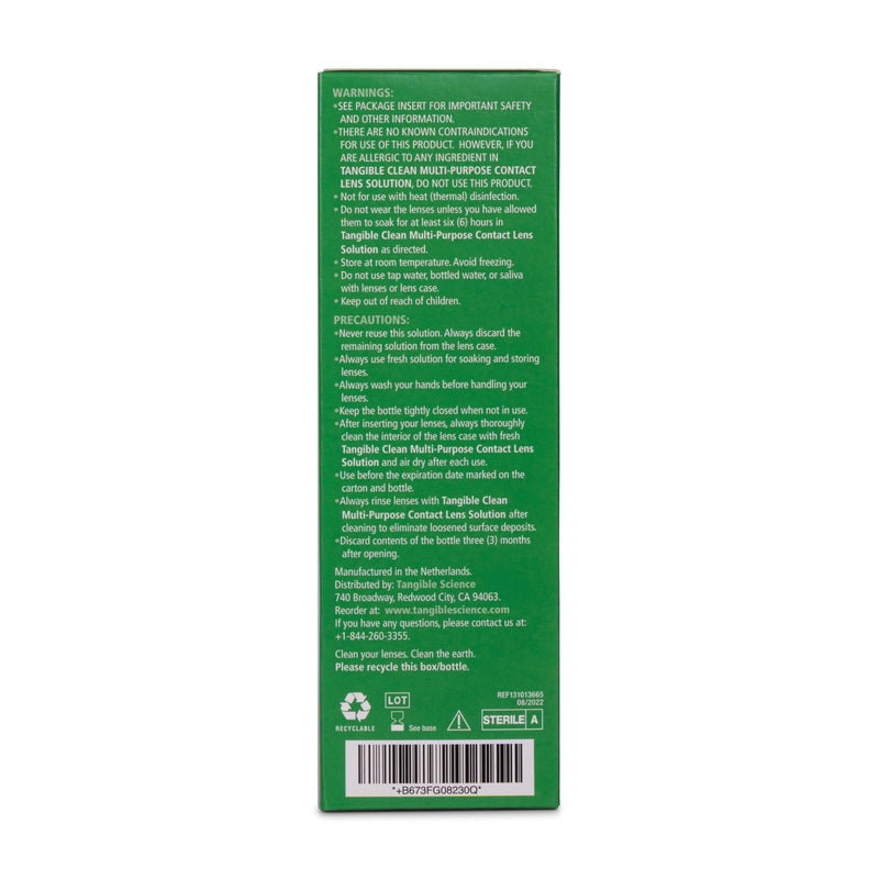 [Australia] - Tangible Clean Multi-Purpose Contact Lens Solution for Scleral and Gas Permeable Contact Lenses, with Lens Case, 12 Fl Oz 12 Fl Oz. 