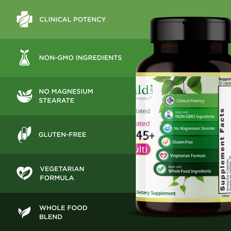 Emerald Labs Women's 45+ Clinical Multi - Multivitamin for Comprehensive Support, Bone & Heart Health* - Designed for Women 45+ - Gluten-Free & Vegetarian - 120 Vegetable Capsules (30-Day Supply) | Supports Heart, Bone & Brain Health, Multivitamin, Who...