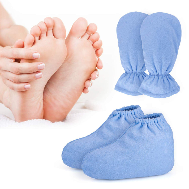[Australia] - Paraffin Wax Booties and Gloves, Segbeauty Larger Thicker Paraffin Heated Hand SPA Mittens Foot Liners, Gloves & Socks for Hot Wax Hand thera-py Thermal treat-ment Wax Warmer Paraffin Wax Machine Elastic mitts&booties-Large 