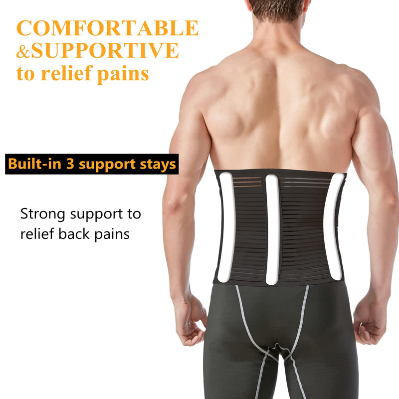 [Australia] - Abdominal Binder for Post Surgery & Postpartum Recovery, Abdomen Hernia Support Belt for Women & Men (Black, Large) Black 