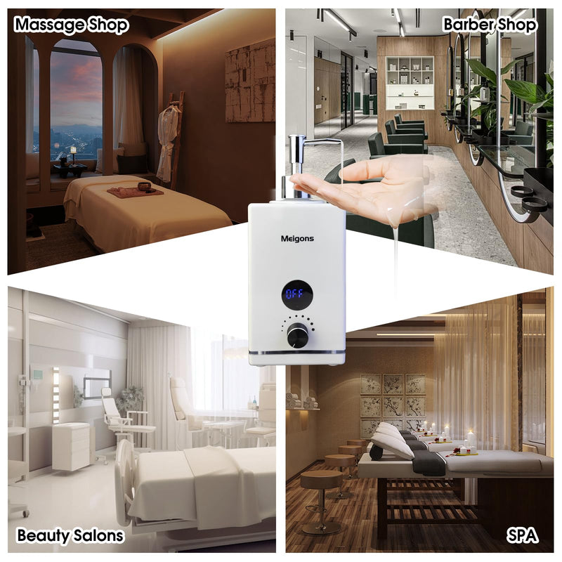 [Australia] - Oil Warmer for Massage, Massage Oil Warmer, Body Oils Heater for Spa, with Two Oil Bottle Dispenser, Adjustable Temperature (White) White 