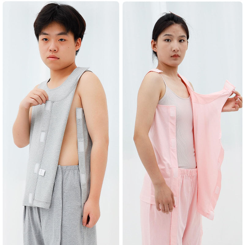 [Australia] - Woman Post Shoulder Surgery Shirts Rehab Shirt,Recovery Tear Away T-Shirt,Full Open Shirt Dialysis Chemo Clothing Pink X-Large 