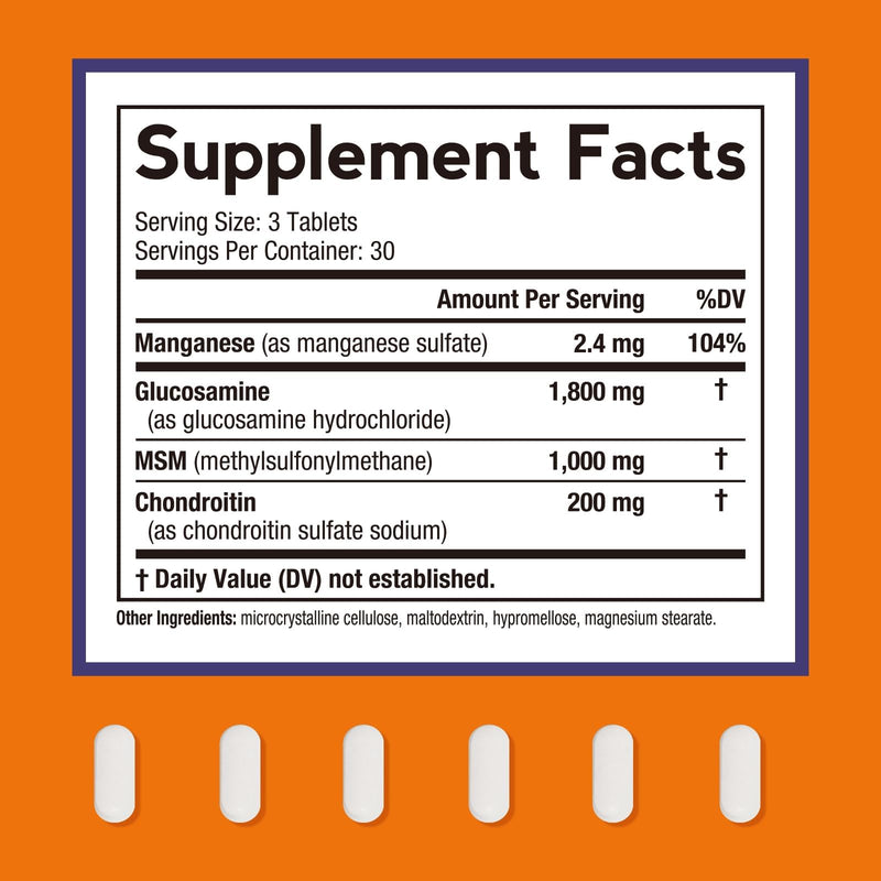 Doctor's Recipes Glucosamine Chondroitin MSM and Manganese Supplement, 1800 mg Glucosamine HCl, NO Shellfish, Healthy Structure & Movements, Flexibility Support for Men & Women, 90 Tablets