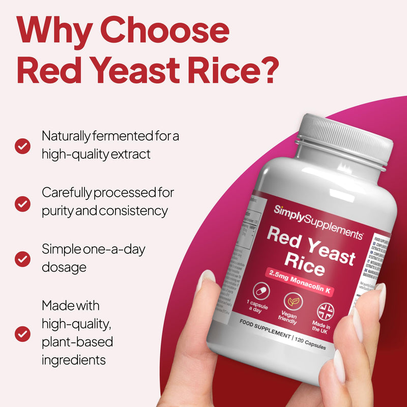 Red Yeast Rice | 2.5mg Monakolin K | Traditional Fermented Extract | One-a-Day Capsule | Vegan & Vegetarian Friendly | 240 Capsules = 8 Months’ Supply | GMP-Certified & UK-Made Unflavoured 120 count (Pack of 2)