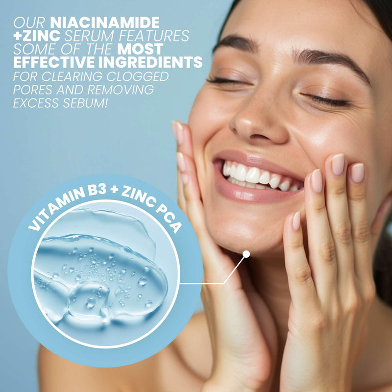 Eva Naturals Niacinamide Serum, Zinc PCA, Hyaluronic Acid, Dark Spot, 1 oz | Pore minimizer, redness relief, skin tone & texture support, lightweight Fresh 1 Fl Oz (Pack of 1)