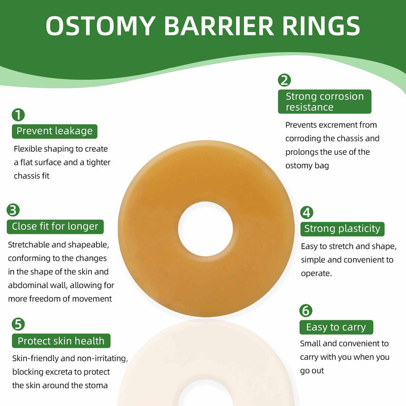 [Australia] - 10PCS Ostomy Barrier Rings, 2 / 4MM Moldable Ostomy Hydrocolloid Skin Extender Rings for Ostomy Bags (2mm-10pcs) 2mm-10pcs 