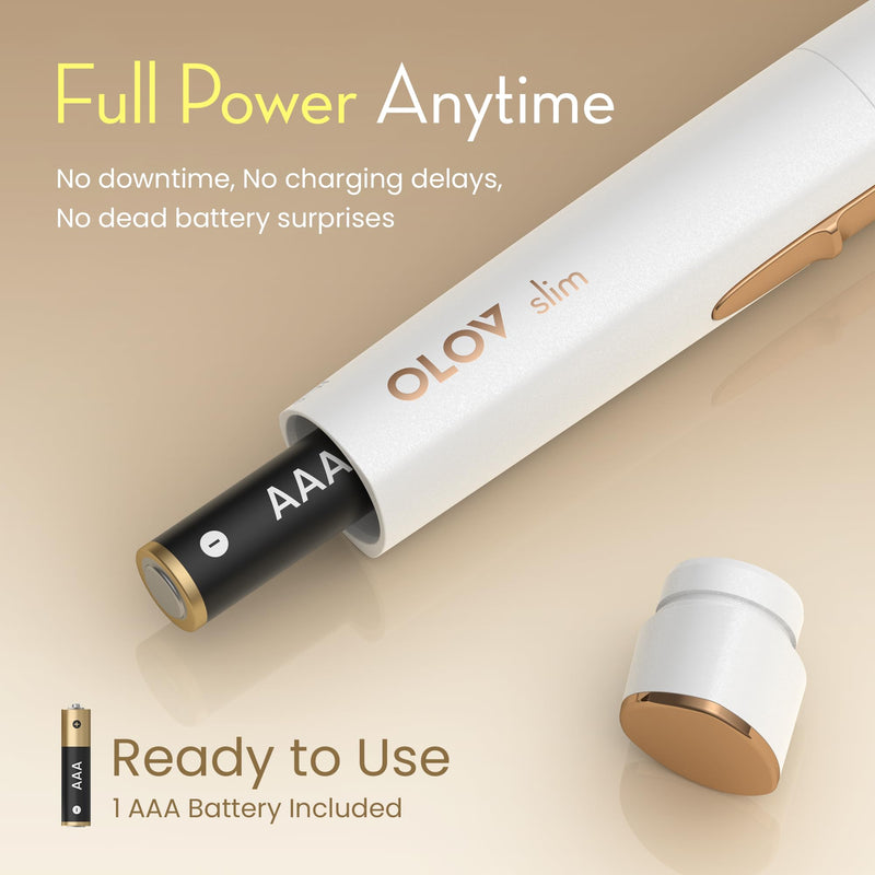 [Australia] - Facial Hair Removal for Women, Painless Eyebrow Trimmer with Pivoting Head, Electric Battery Operated Body Hair Remover with 2 Replaceable Blade for Face Neck Chin Bikini, White 