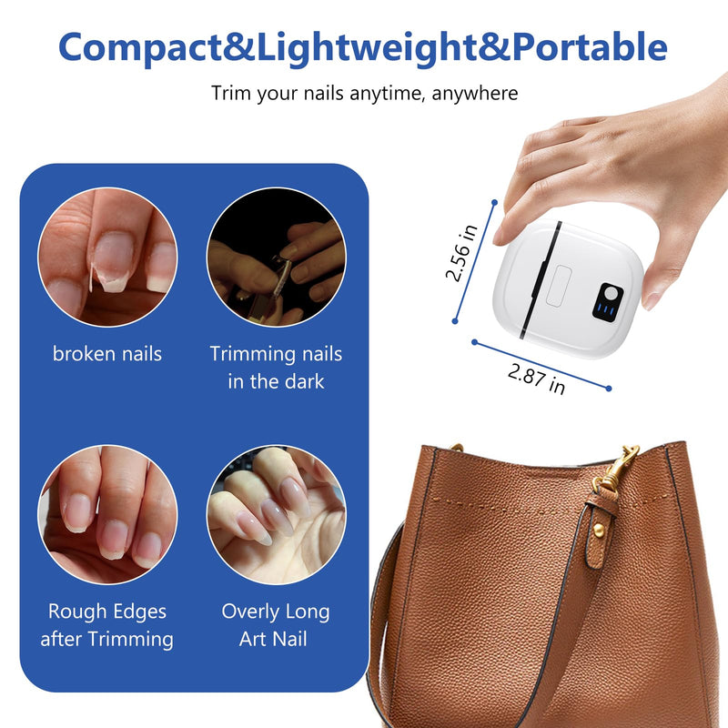 [Australia] - Electric Nail Clipper - Automatic Nail Trimmer with 3 Speed Modes, LCD Display, Nail Scraps Storage & USB Rechargeable Safety Fingernail Trimmer for Babies, Kids, Adults, and Seniors 