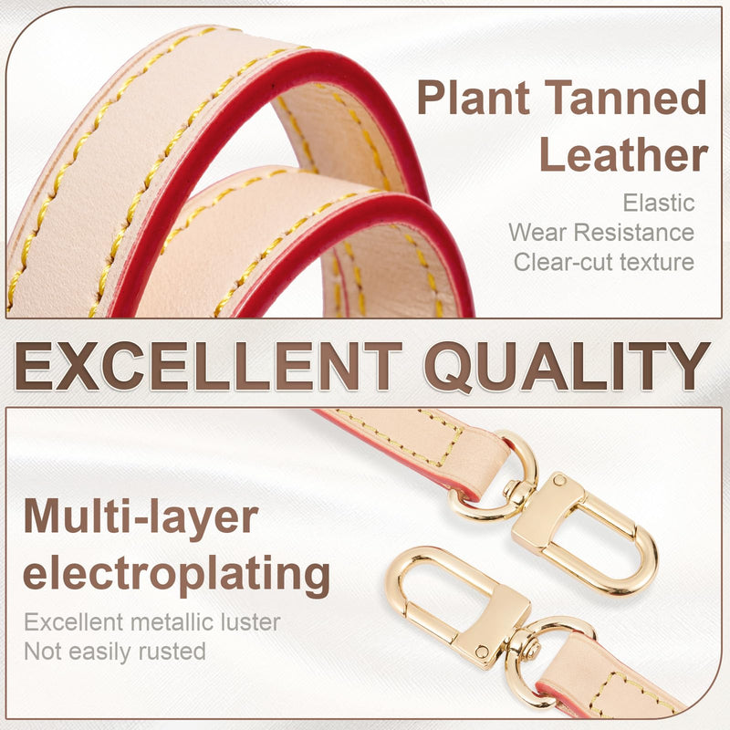 SENTEN Vachetta Leather Replacement Strap for Louis Vuitton Strap, Purses and Handbag Leather Shoulder Extender Straps for Multi Pochette Accessories Length: 39.3-47.2in/Width: 0.71in